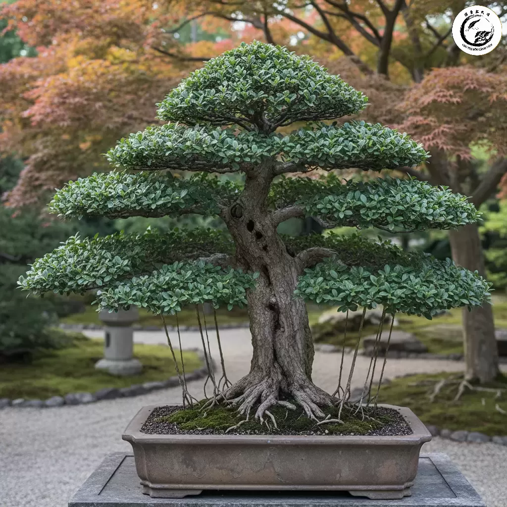 Bonsai Duối được tạo hình công phu thể hiện nét cổ kính và uy nghiêm