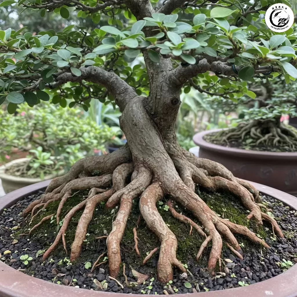 Hệ thống rễ Nêbari khỏe mạnh tỏa đều là yếu tố then chốt cho sự ổn định và thẩm mỹ của phôi Duối