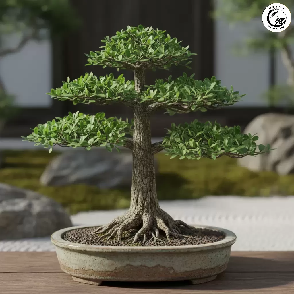 Mô hình cây duối bonsai mini đã hoàn thiện thể hiện sự cổ kính và vững chãi rất được ưa chuộng