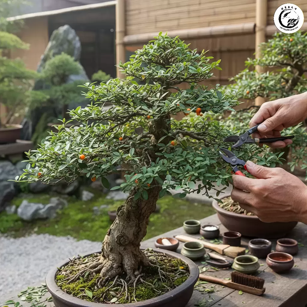 Cắt tỉa cành duối đúng kỹ thuật không chỉ giúp cây phát triển khỏe mạnh mà còn thúc đẩy quá trình thu nhỏ kích thước lá