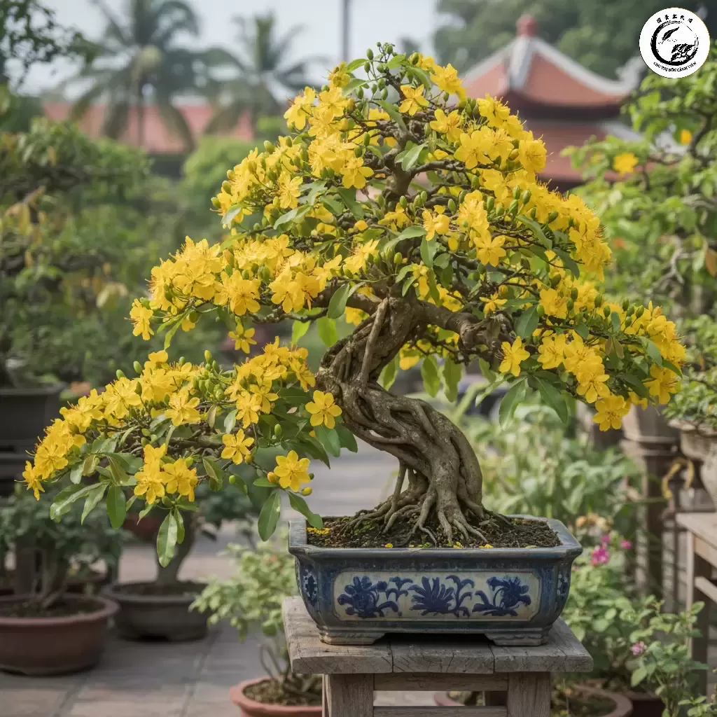 Mai vàng bonsai là biểu tượng của sự may mắn và thịnh vượng trong dịp Tết