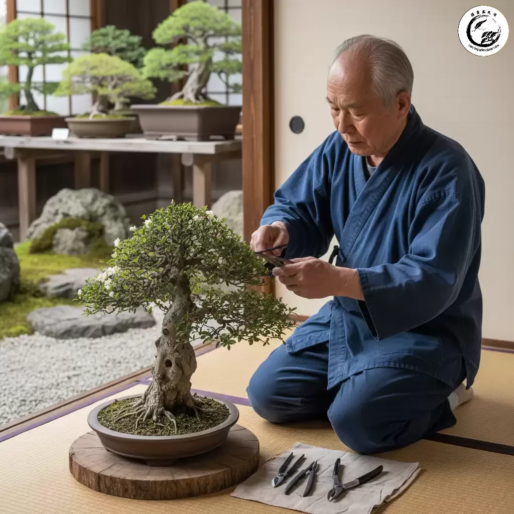 Cắt tỉa thường xuyên giúp Duối duy trì phom dáng nghệ thuật và kích thích sự phát triển của cành lá