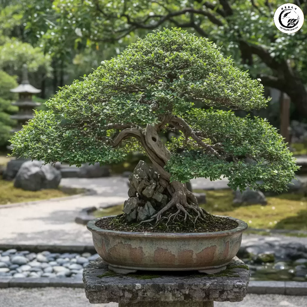 Bonsai dáng bay Fukinagashi mô phỏng cây chống chọi với gió lớn