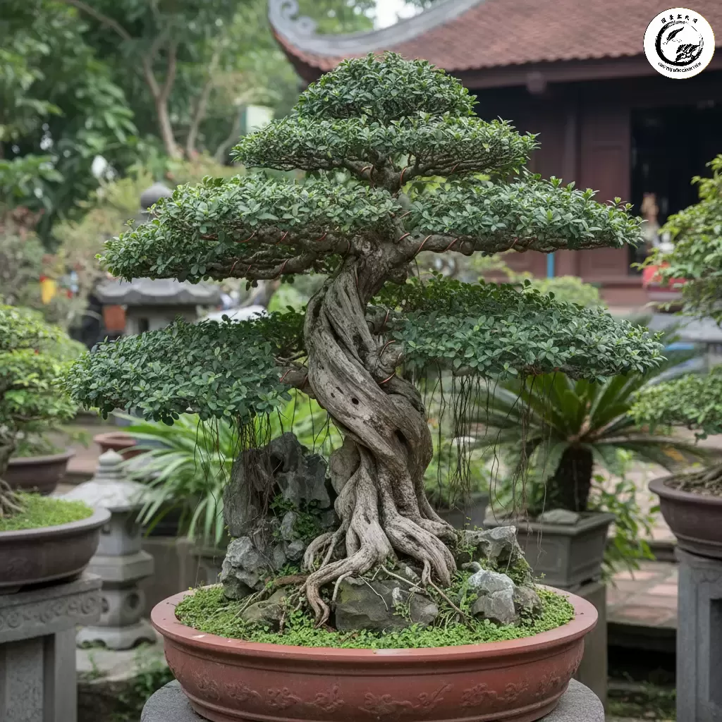 Cây Duối cổ thụ được tạo tác theo phong cách Bonsai Việt Nam thể hiện sự vững chãi và trường thọ