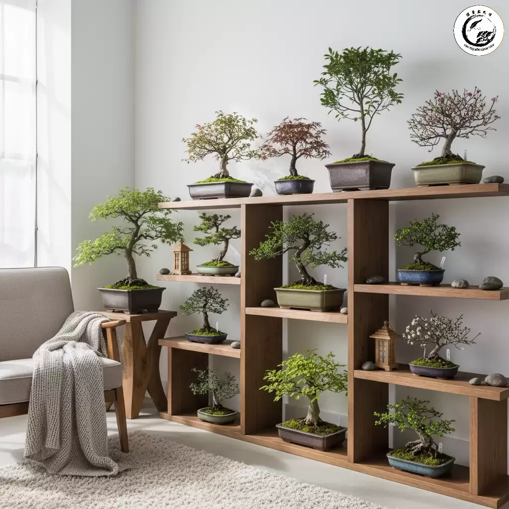 Nghệ thuật bonsai mini mang lại sự tinh tế và điểm nhấn xanh mát cho không gian nội thất