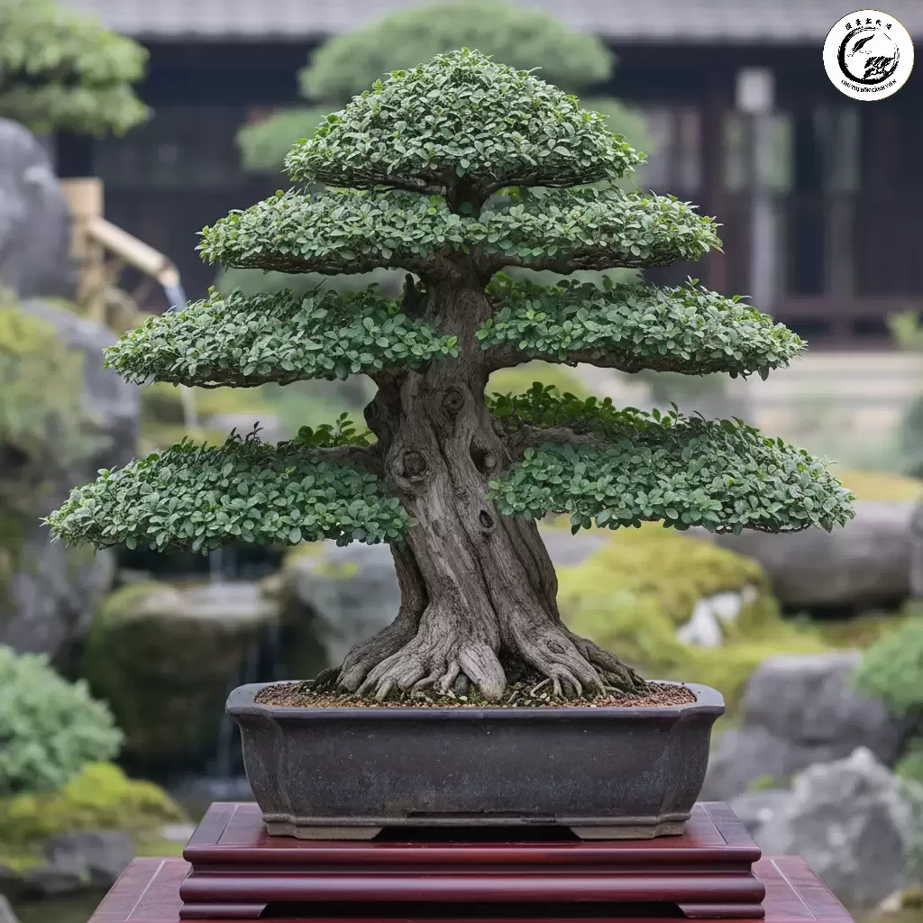 Một tác phẩm Duối Bonsai cổ thụ với thân vỏ sần sùi thể hiện vẻ đẹp uy nghi và trường tồn