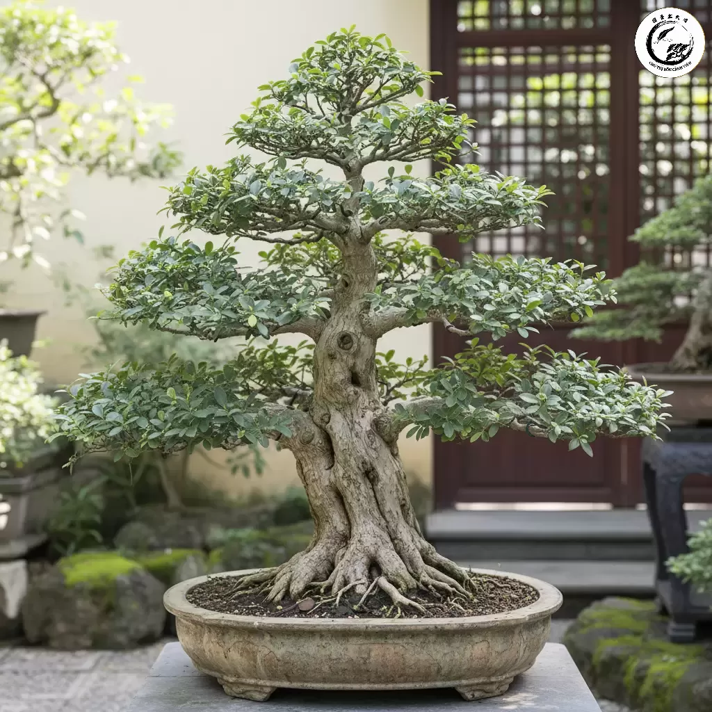 gemini_image_1767835980-1 Một tác phẩm bonsai Duối cổ dáng trực thể hiện sự uy nghi và vững chãi