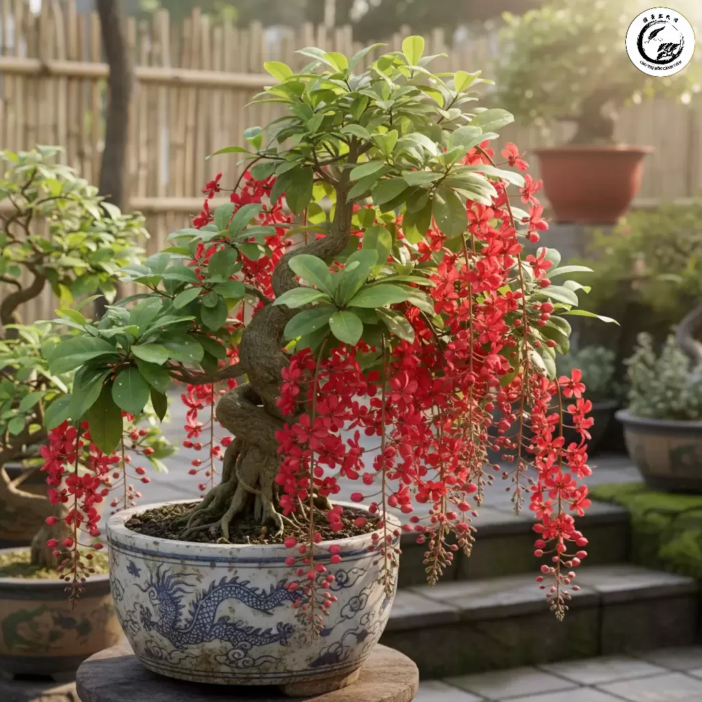 gemini_image_1767836186 Chăm sóc đúng kỹ thuật giúp lộc vừng bonsai ra hoa dày đặc và rủ dài tăng giá trị thẩm mỹ