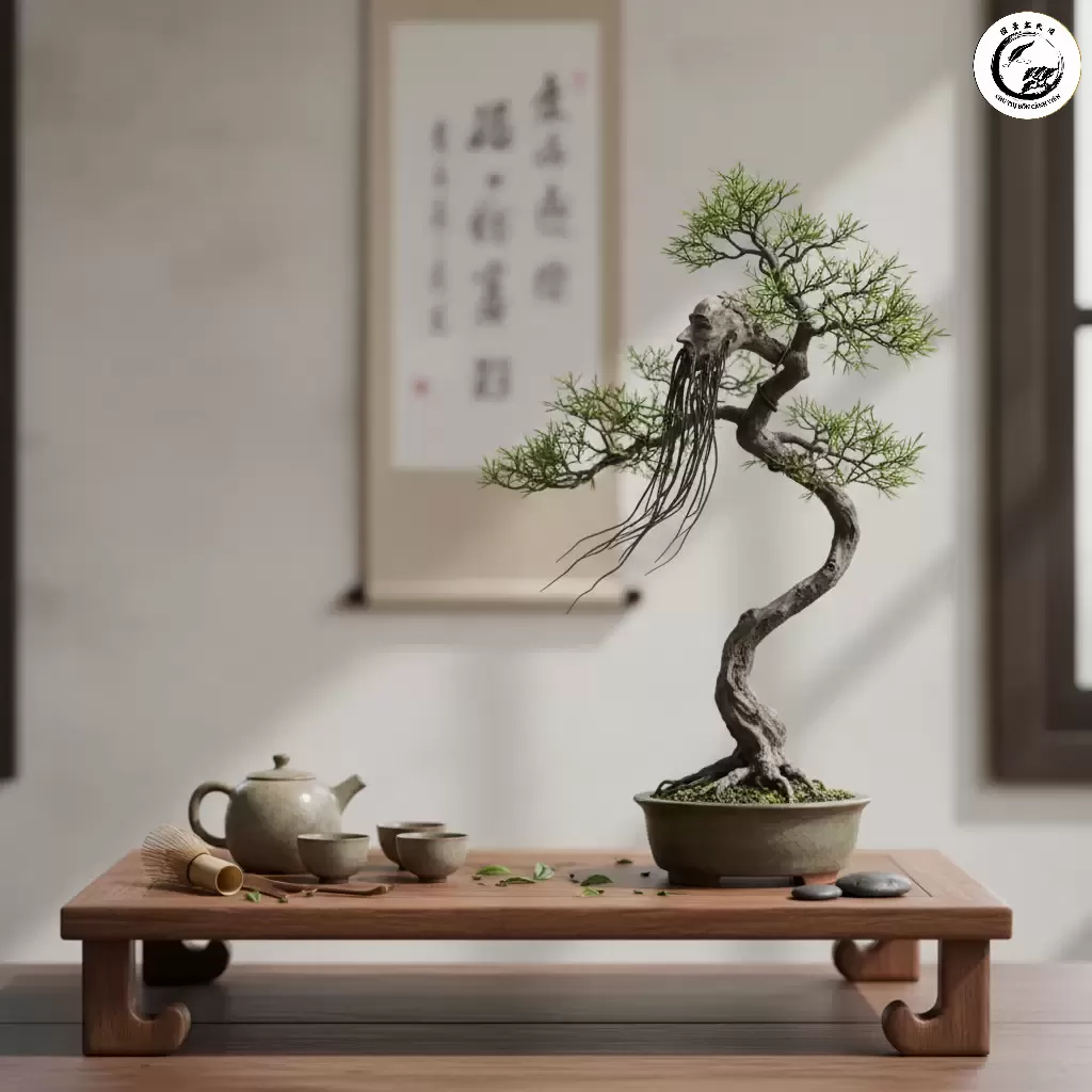 gemini_image_1767836721 Dáng Văn Nhân thường được đặt trong không gian yên tĩnh thúc đẩy sự chiêm nghiệm và tinh thần Thiền