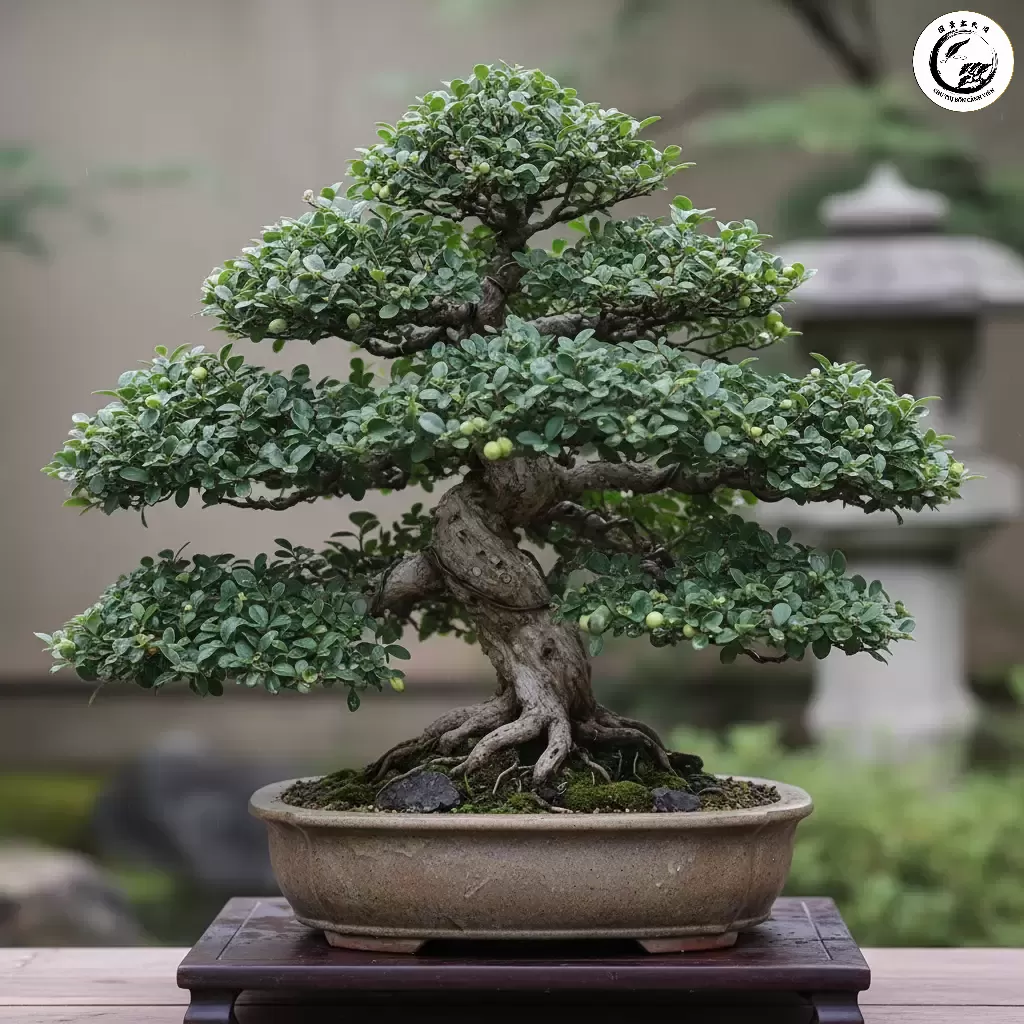 Một tác phẩm Bonsai Duối cổ thụ đã hoàn thiện thể hiện vẻ đẹp xù xì và uyển chuyển