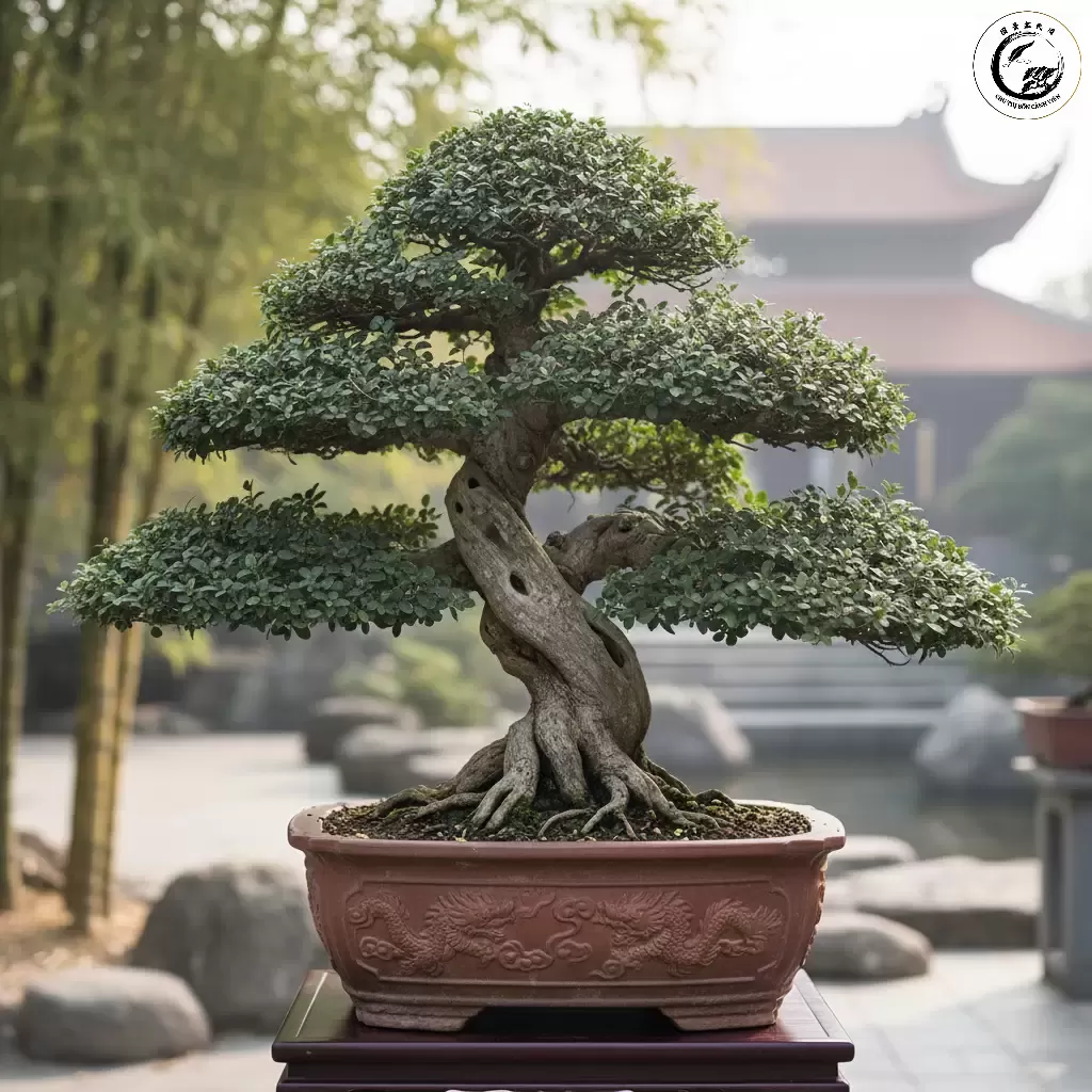 gemini_image_1767837046 Cây Bonsai không chỉ là cây cảnh mà là một tác phẩm điêu khắc sống đại diện cho sự hài hòa giữa thiên nhiên và nghệ thuật