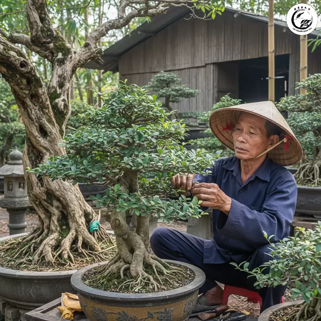 Quá trình tạo dáng và chăm sóc cây duối cổ thụ đòi hỏi kỹ thuật và thời gian làm tăng giá trị nghệ thuật của cây