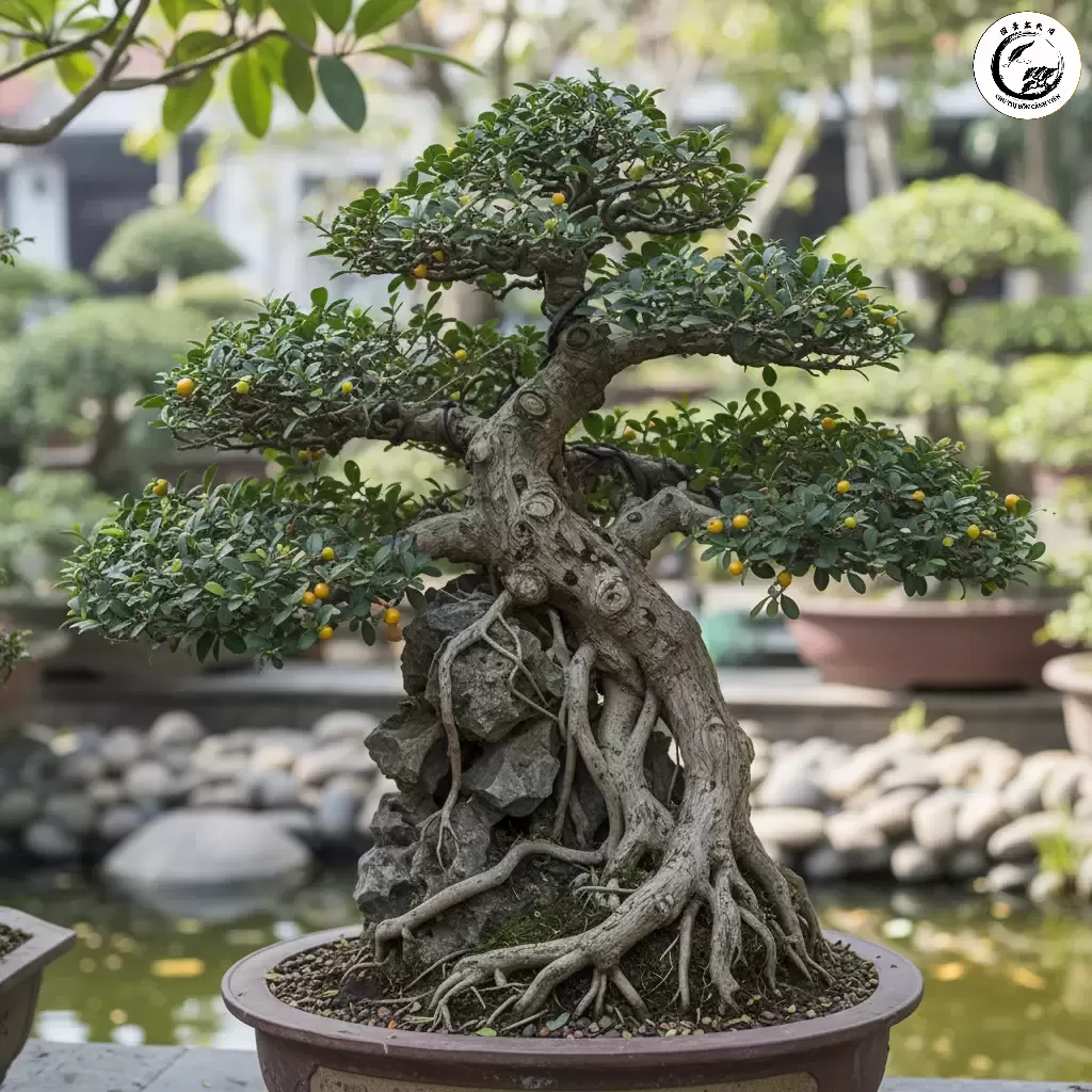gemini_image_1767838140 Cây Duối bonsai là biểu tượng của sự trường thọ và dẻo dai trong phong thủy