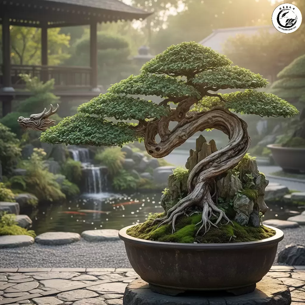 Dáng Long Rồng là một trong những dáng thế được săn đón nhất tạo nên giá trị vượt trội cho cây Duối nghệ thuật