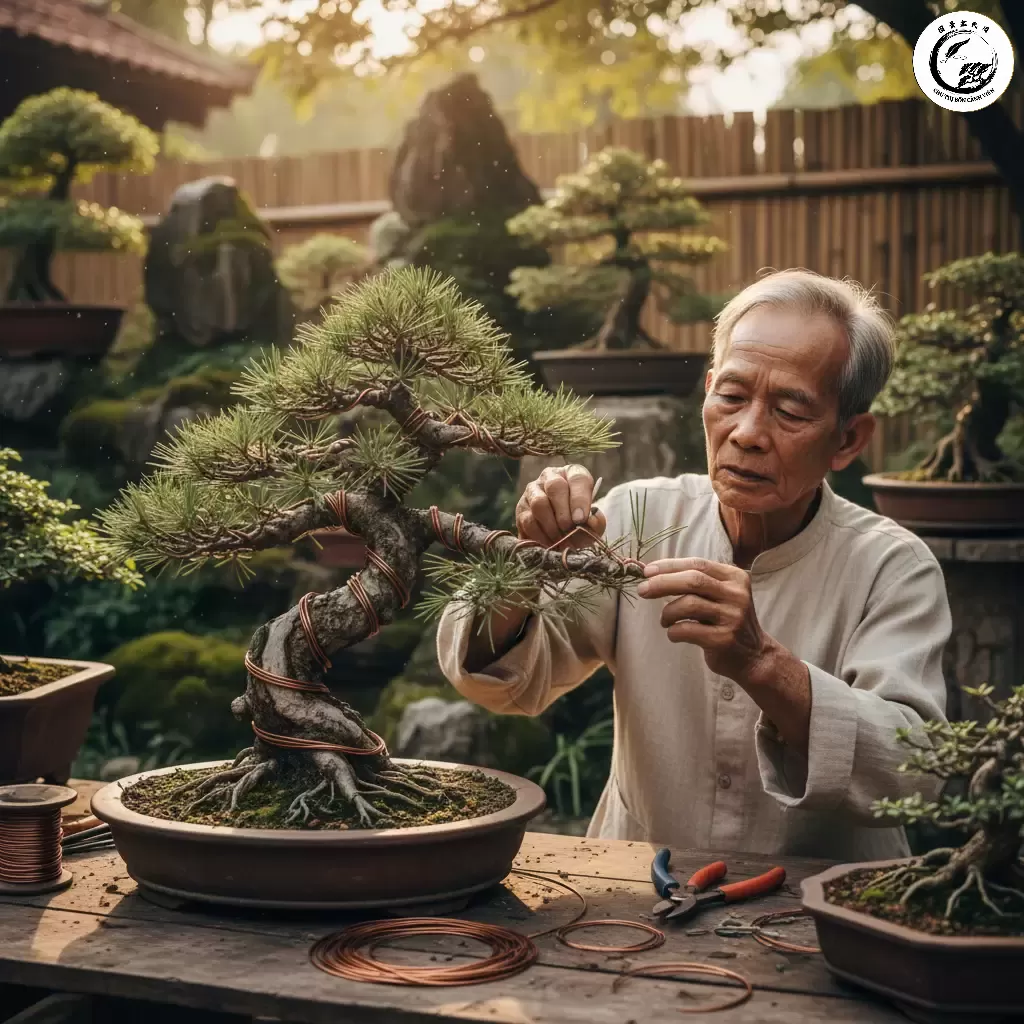 Kỹ thuật uốn dây là bước cơ bản và quan trọng nhất trong nghệ thuật tạo hình bonsai