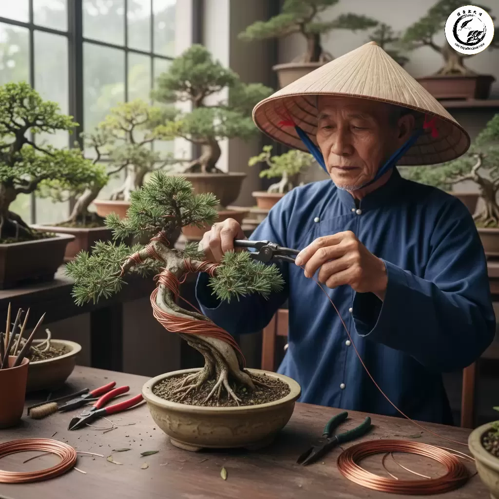 Gỡ dây đúng cách bằng kìm cắt chuyên dụng để tránh làm tổn thương vỏ cây