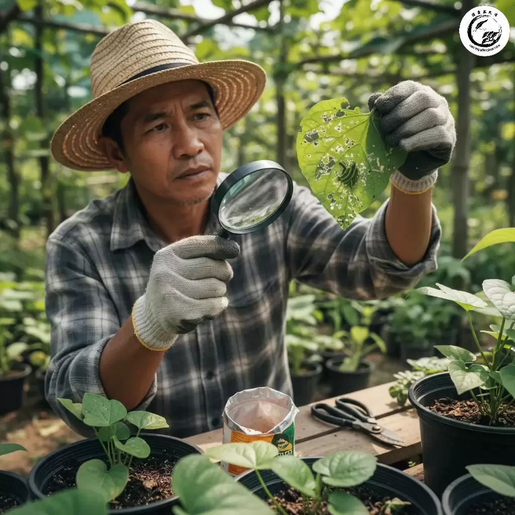 Việc kiểm tra cây trồng thường xuyên là bước quan trọng nhất để phát hiện sớm các dấu hiệu sâu bệnh