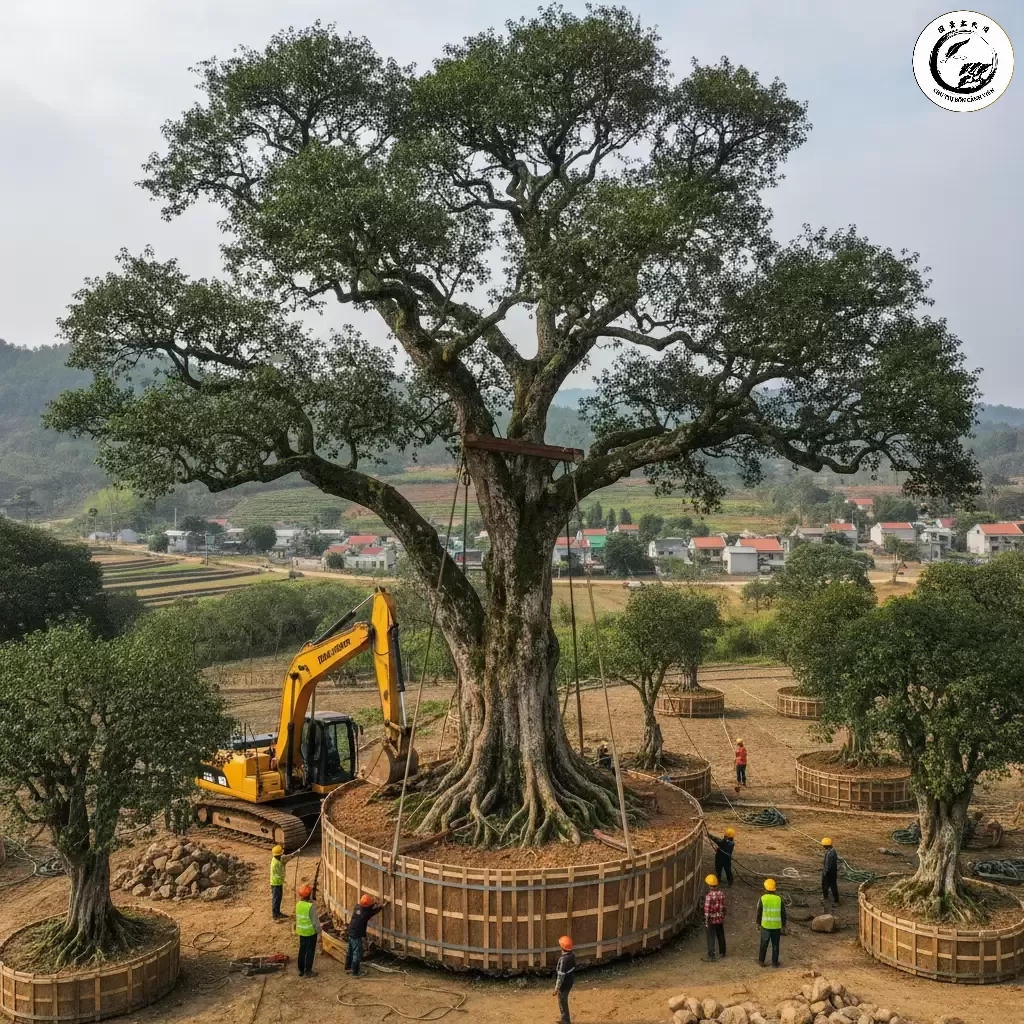 Cây duối cổ thụ cần được khảo sát kỹ lưỡng trước khi tiến hành bứng