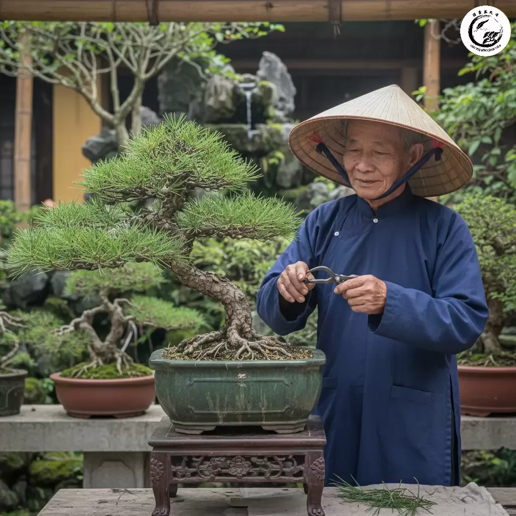 Cắt tỉa định kỳ giúp duy trì hình dáng cân bằng sinh lực và sức khỏe của cây bonsai dáng huyền