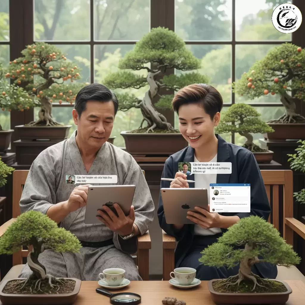 gemini_image_1767839450-1 Các nhóm trực tuyến là nơi lý tưởng để chia sẻ kinh nghiệm và giải đáp thắc mắc về kỹ thuật Bonsai Duối