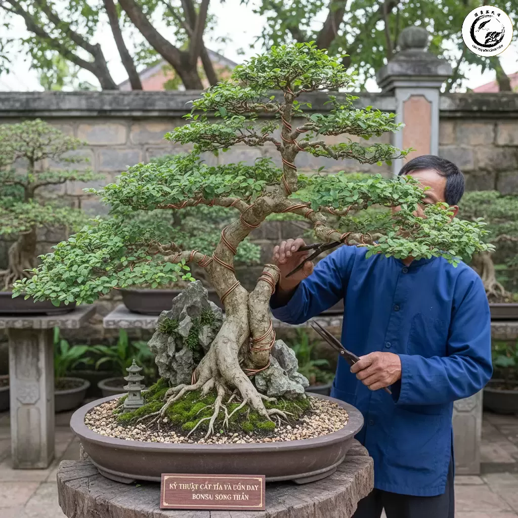 gemini_image_1767839645 Cắt tỉa định kỳ giúp duy trì sự phân cấp rõ ràng và vẻ đẹp tự nhiên của hai thân cây
