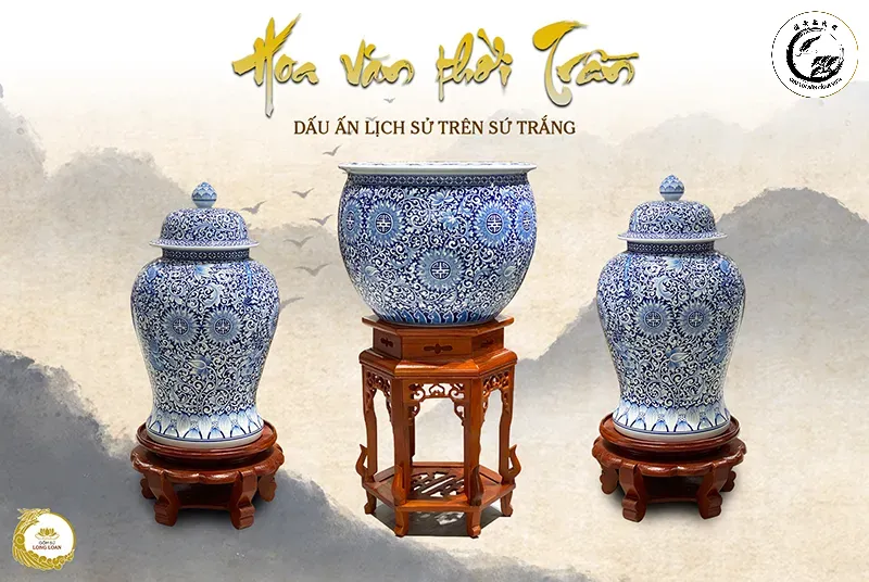 Họa tiết tinh xảo trên đôn gốm góp phần kể câu chuyện nghệ thuật của tác phẩm bonsai
