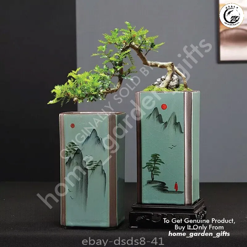 Tác phẩm bonsai dáng thác đổ đầy nghệ thuật trong chậu gốm sâu lòng